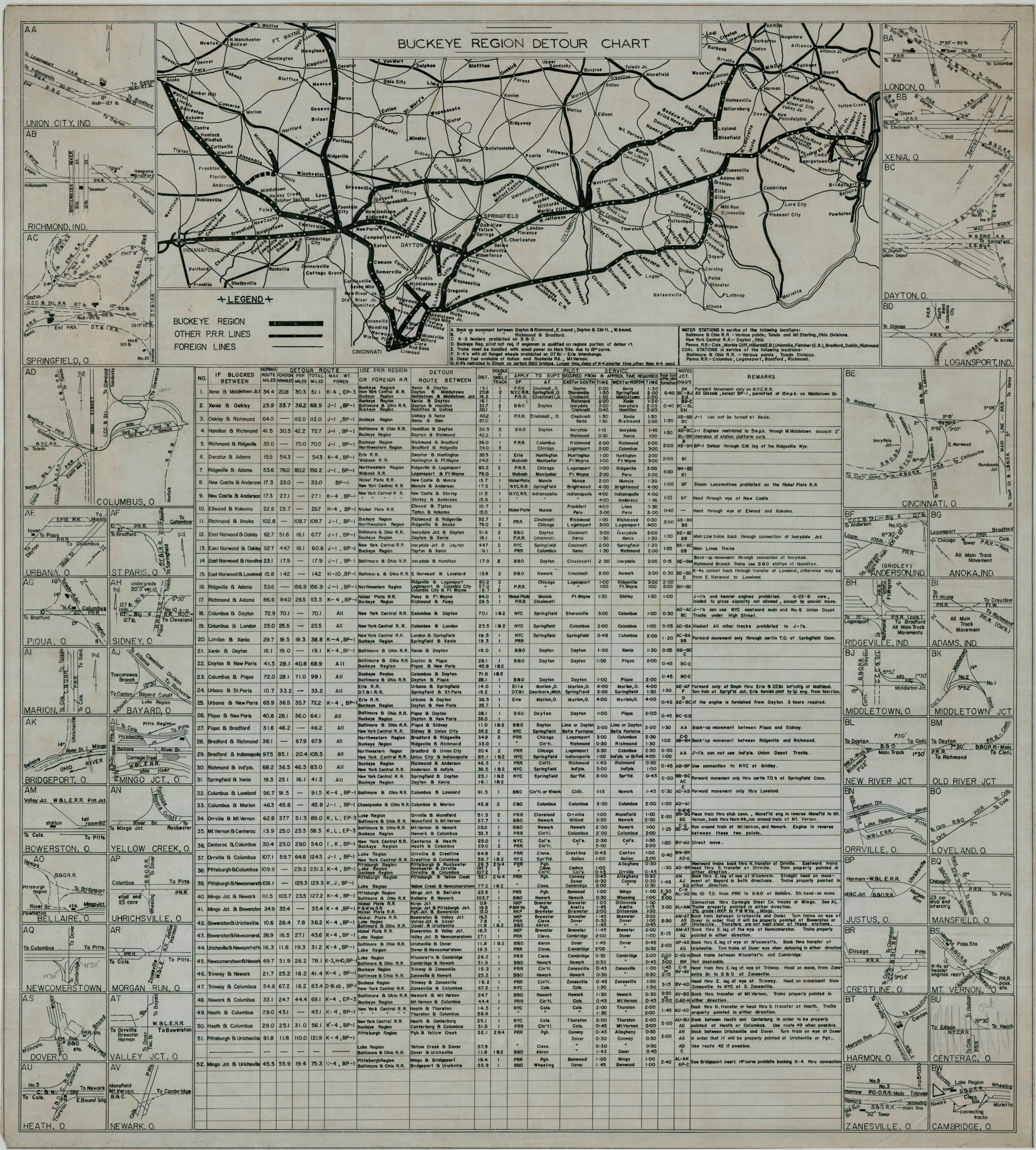Buckeye Region Detour Chart - Image 4