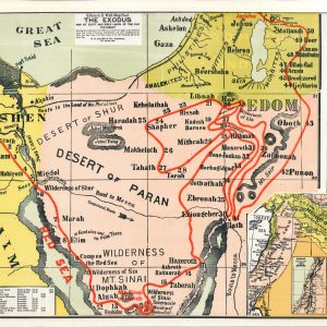 The Exodus Map of Egypt and Bible Lands of the Old Testament