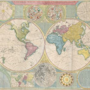 A General Map of the World or Terraqueous Globe with All the New Discoveries and Marginal Delineations, Containing the Most Interesting Particulars in the Solar, Starry, and Mundane System