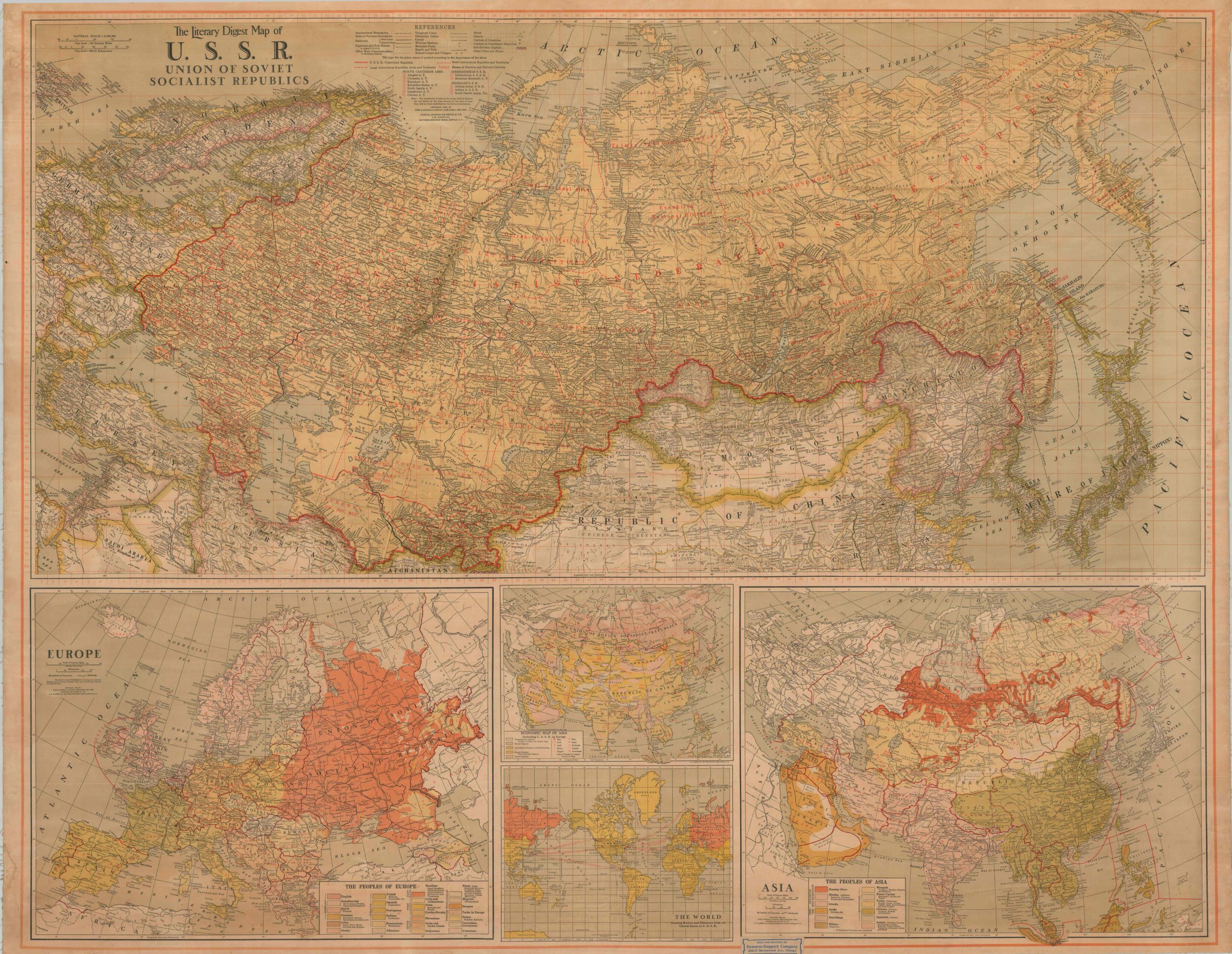 The Literary Digest Map of U.S.S.R. Union of Soviet Socialist Republics