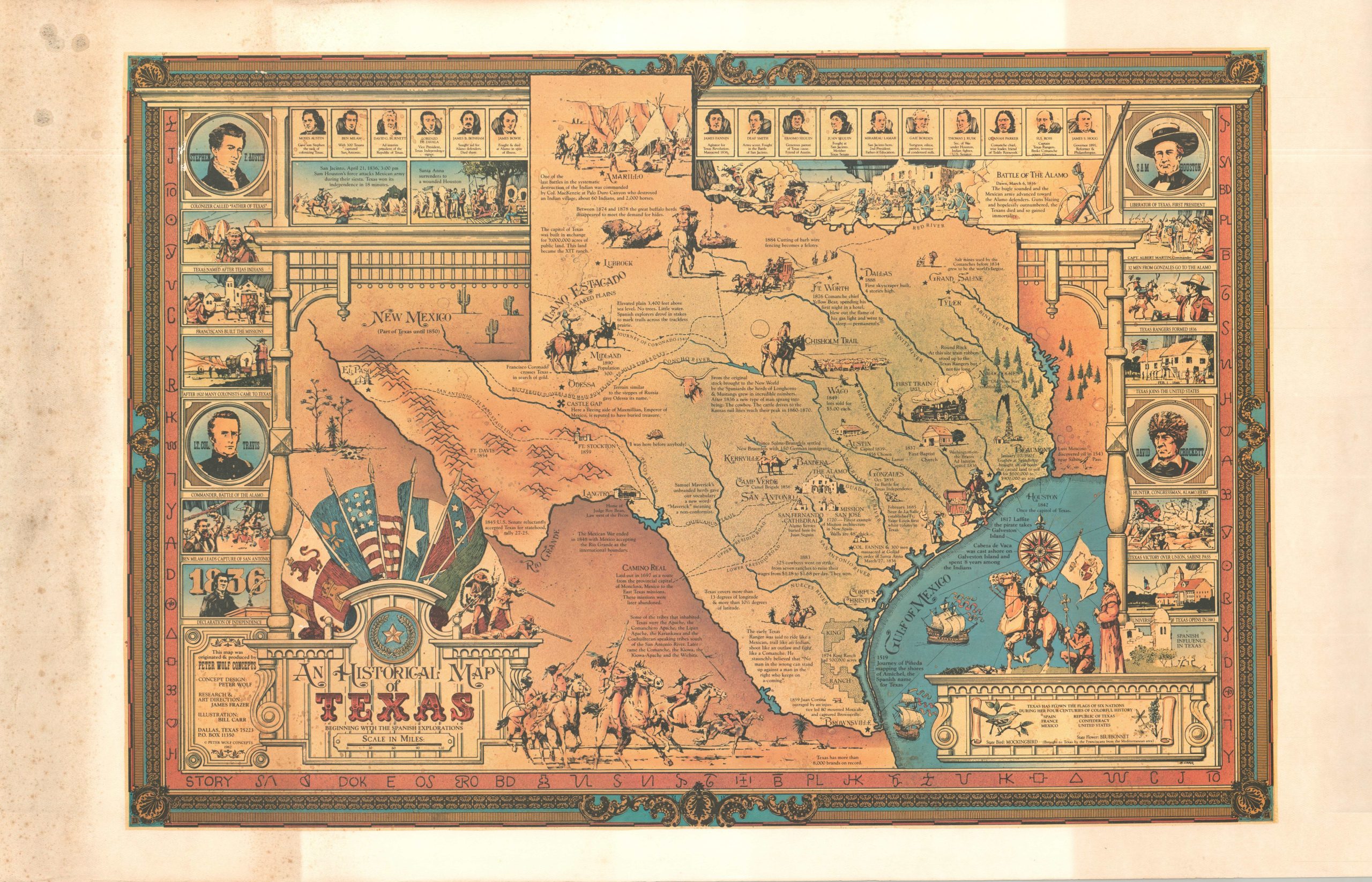 An Historical Map of Texas Beginning with the Spanish Explorations