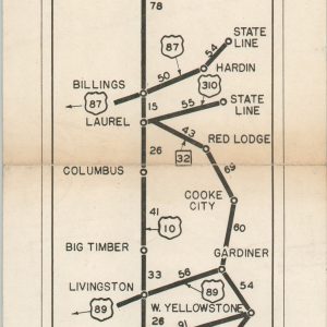 Montana State Highway Department Strip Map Beach, North Dakota to Wallace, Idaho