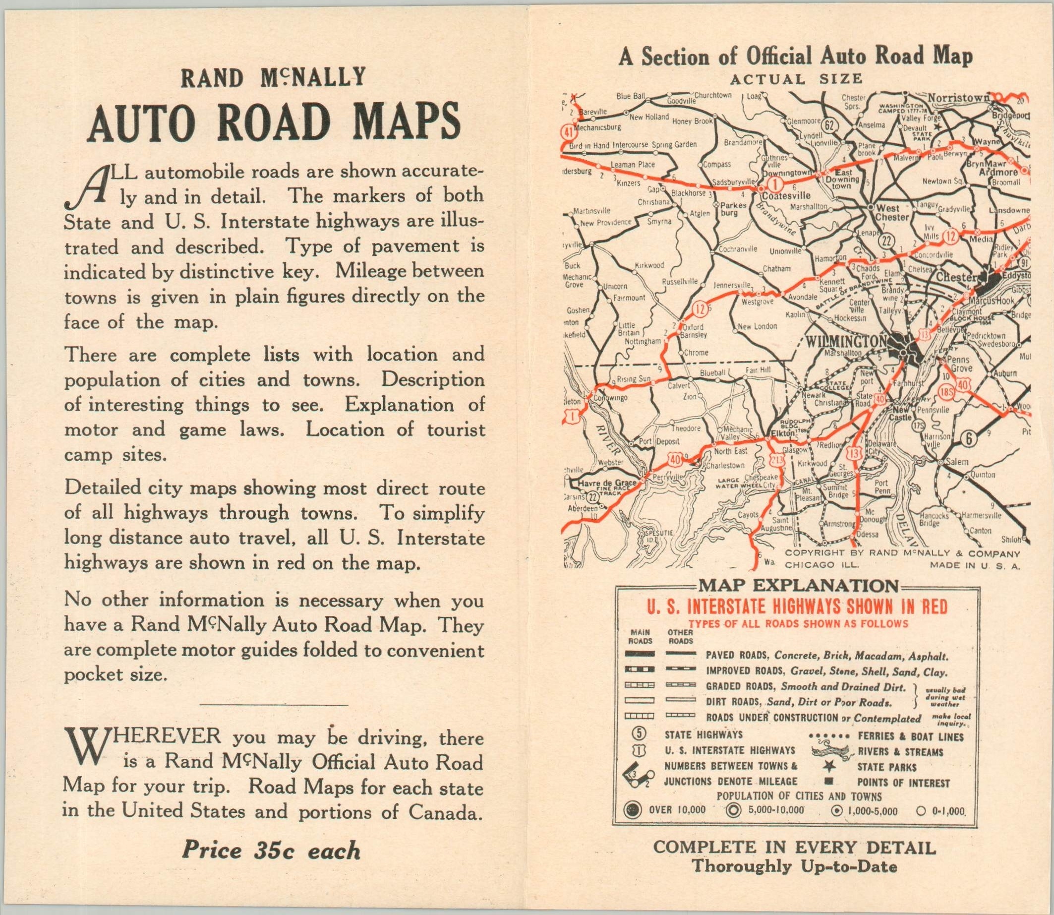 Rand McNally Official Auto Road Map 1928 Catalog - Image 2
