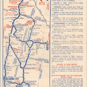 Chicago, St. Louis, Kansas City, Denver to Long Beach, Calif. Motor Map to California