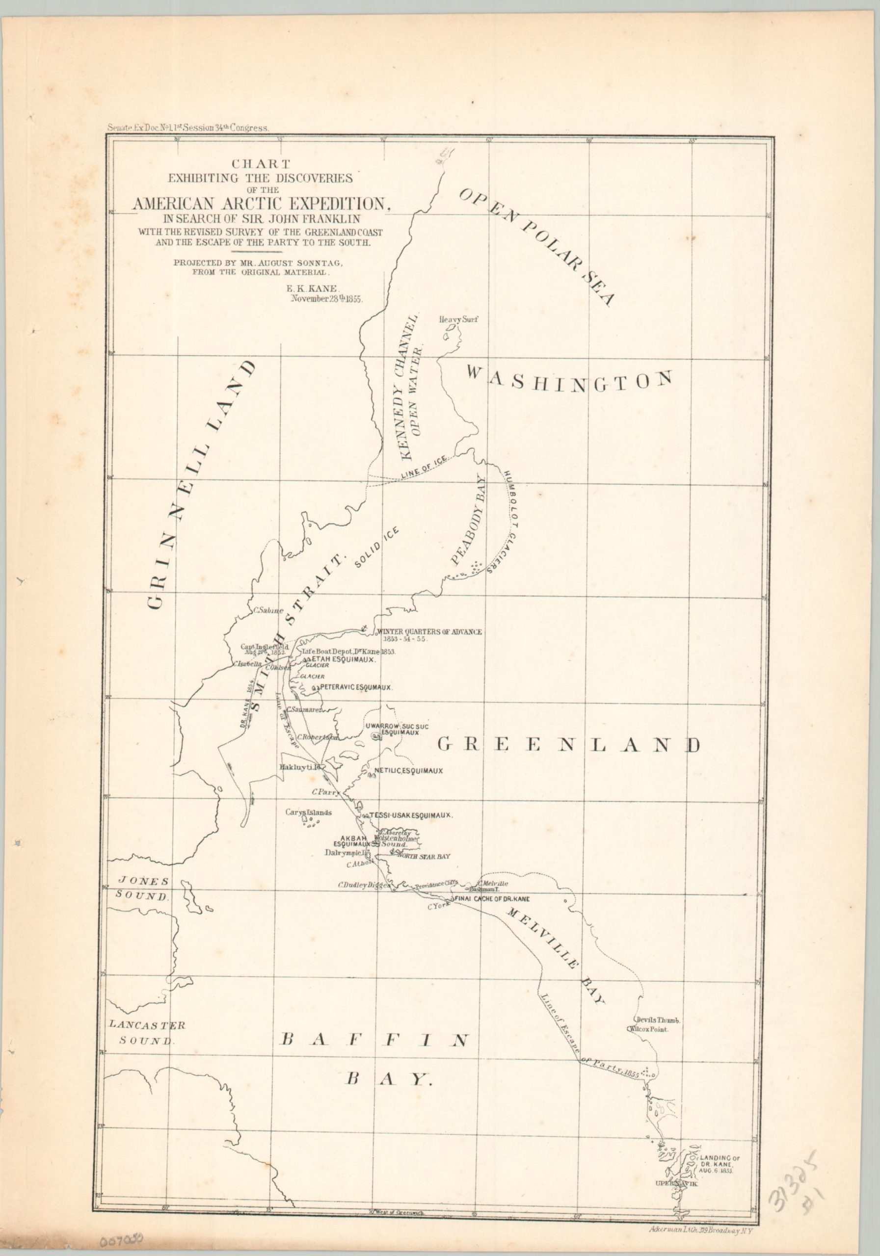 Chart Exhibiting the Discoveries of the American Arctic Expedition... - Image 2