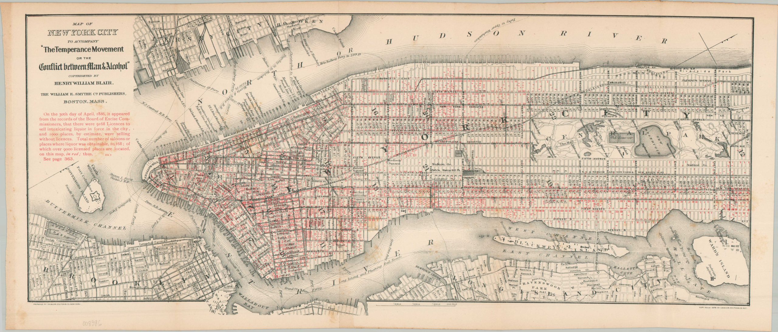 Map of New York City to Accompany The Temperance Movement or the Conflict Between Man & Alcohol