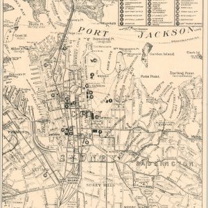 Map of the City of Sydney New South Wales Australia