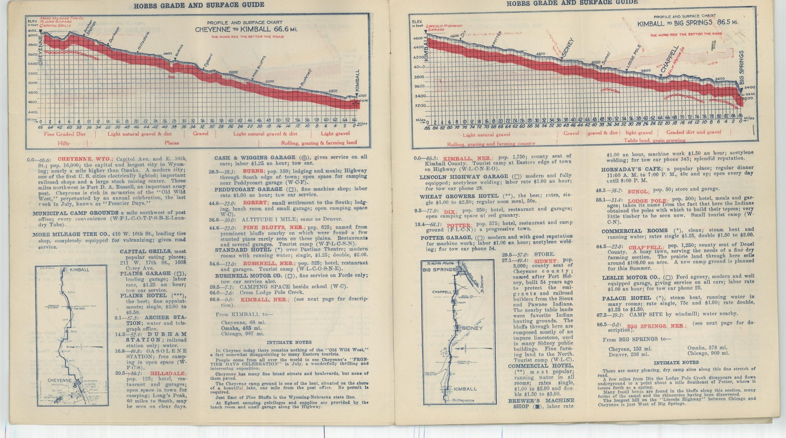 Hobbs Grade and Surface Guide Lincoln Highway Cheyenne Denver to Chicago