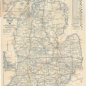Rand McNally Official 1919 Auto Trails Map District Number 3 Southern Peninsula of Michigan, Northern Indiana, Northwestern Ohio