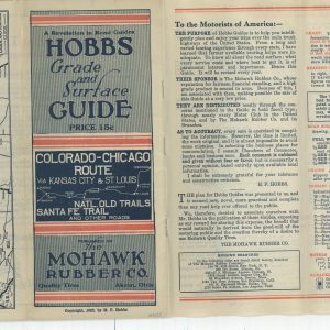 Hobbs Grade and Surface Guide Colorado - Chicago Route Natl. Old Trails Sante Fe Trail and Other Roads