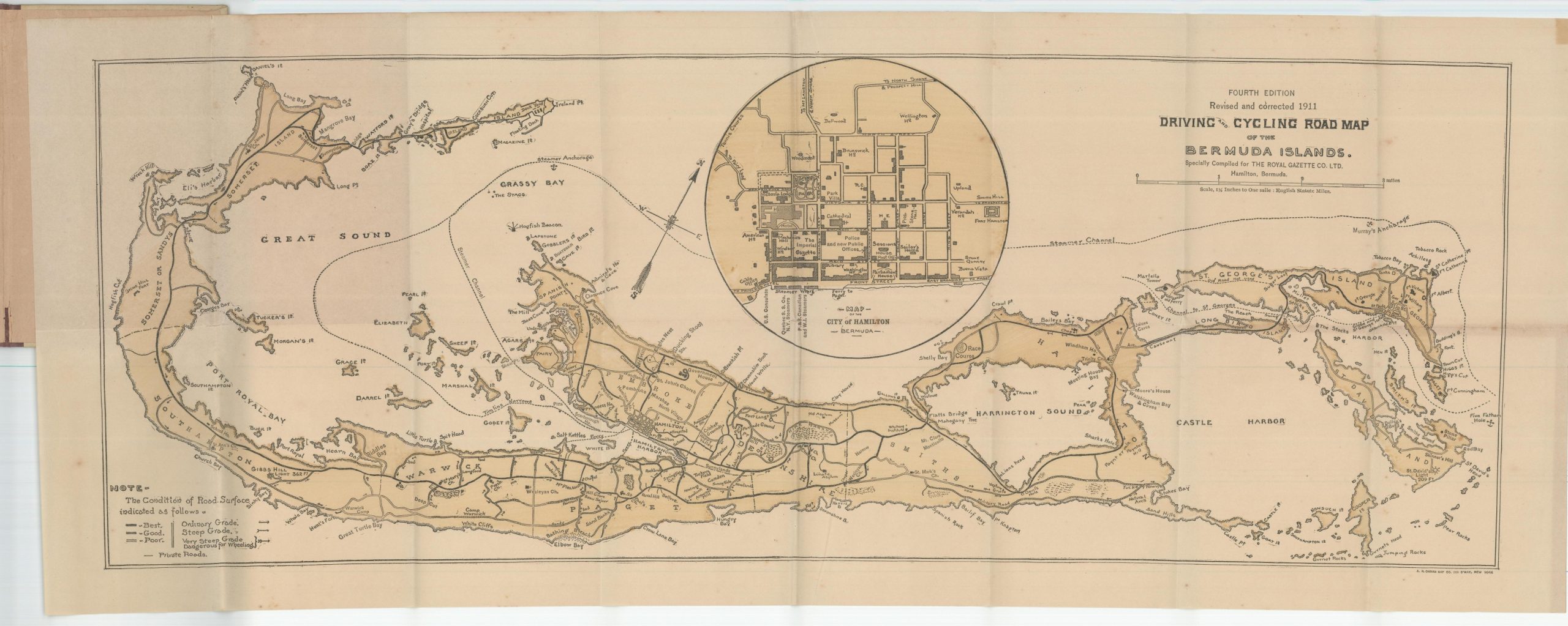 Driving and Cycling Road Map of the Bermuda Islands