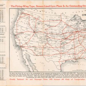 Gyro Air Lines, Inc. Map [and] Stock Certificate