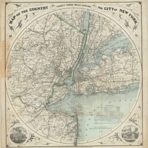 Map of the Country Thirty Three Miles Around the City of New York