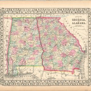 County Map of Georgia and Alabama